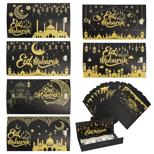 DATIFF 24 Stück Eid Mubarak Geldgeschenke Ramadan Geldkarten Eid Mubarak Geld Grußkarten Geld Geschenk für Freunde Familie Muslim Islamic Ramadan Eid Mubarak Geschenke Eid Mubarak Deko von DATIFF