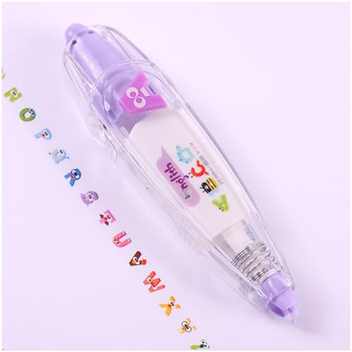 68 PCS DIY Cute Animals Press Type Decorative Pen,Süßer Klebebandstift, DIY Lace Decoration Tape Pen, Handwerk Tagebuch Scrapbooking Klassenbelohnungen (10,12pcs) von DATOUJL
