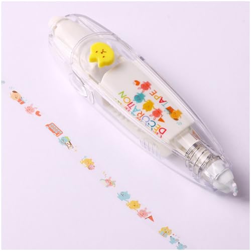 68 PCS DIY Cute Animals Press Type Decorative Pen,Süßer Klebebandstift, DIY Lace Decoration Tape Pen, Handwerk Tagebuch Scrapbooking Klassenbelohnungen (17,12pcs) von DATOUJL
