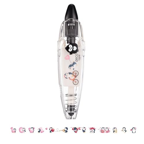 68 PCS DIY Cute Animals Press Type Decorative Pen,Süßer Klebebandstift, DIY Lace Decoration Tape Pen, Handwerk Tagebuch Scrapbooking Klassenbelohnungen (3,12pcs) von DATOUJL