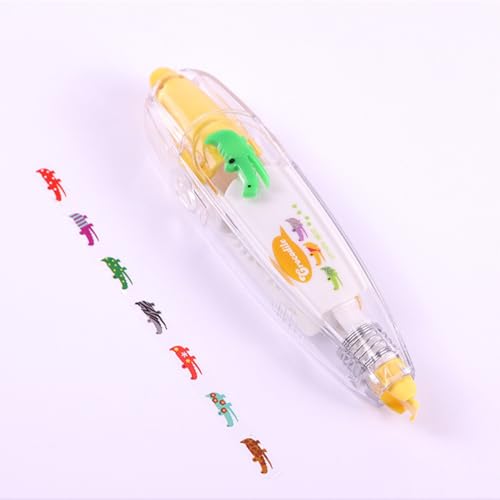 68 PCS DIY Cute Animals Press Type Decorative Pen,Süßer Klebebandstift, DIY Lace Decoration Tape Pen, Handwerk Tagebuch Scrapbooking Klassenbelohnungen (7,12pcs) von DATOUJL