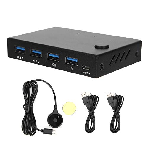 DAUERHAFT 2-Port-HDMI-KKVM-Switch, Plug-and-Play-Audio-Video-Adapter HUB/HDMI/KVM-Switchbox, USB-Stromversorgung, für Maus/Tastatur von DAUERHAFT
