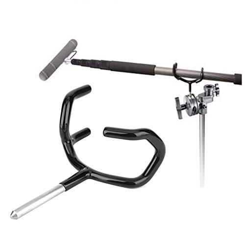 DAUERHAFT 3-1/2-Zoll-Edelstahlwelle Mikrofonhalterung aus Aluminiumlegierung Extra breite Halterung für Boompole, für Mikrofon von DAUERHAFT
