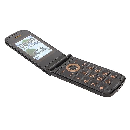 Senioren-Handy mit Großen Tasten, 4800-mAh-Akku, 1,77 Zoll Externer Farbbildschirm, 4G-Senioren-Klapptelefon, Breite Netzwerkkompatibilität für den Außenbereich (Schwarz) von DAUERHAFT