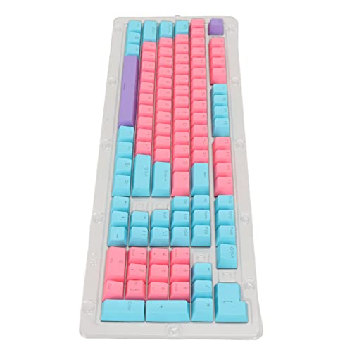 DAUZ 108 Tasten, PBT-Tastatur 108 Tasten, Mechanische Tastatur aus PBT-Material; (Rosa Blau Lila) von DAUZ