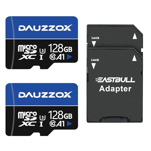 DAUZZOX Micro SD Karte 128GB, Speicherkarte Micro SD mit SD Adapter von DAUZZOX