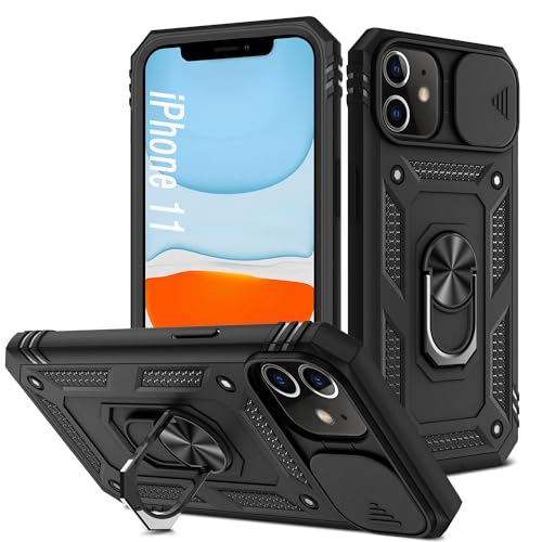 DAWEIXEAU Hülle für iPhone 11, Stoßfest stoßfest mit Slide Lens Schutzhülle für iPhone 11 (Schwarz) von DAWEIXEAU