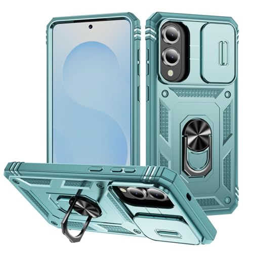 DAWEIXEAU Schutzhülle für Galaxy S25 Edge, Schiebeobjektiv-Schutzhülle, stoßfest, stoßfest, mit Ständer, Schutzhülle für Samsung Galaxy S25 Edge (Grün) von DAWEIXEAU