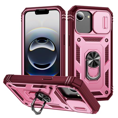 DAWEIXEAU Schutzhülle für iPhone 16e, 15,5 cm (6,1 Zoll), stoßfest, stoßfest, stoßfest, mit Schiebeobjektiv, Rosa von DAWEIXEAU