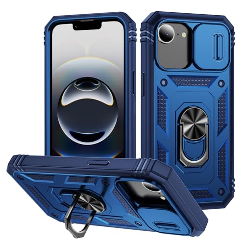 DAWEIXEAU Schutzhülle kompatibel mit iPhone 16e, stoßfest, stoßfest, stoßfest, mit Schiebeobjektiv, Schutzhülle für iPhone 16e, 15,5 cm (6,1 Zoll), Blau von DAWEIXEAU