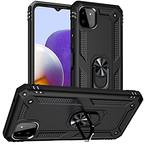 DAWEIXEAU für Galaxy A22 5G Hülle,Galaxy A22 5G(Nicht für A22 4G) Handyhülle Hybrid Harte Rüstung Drop Resistance Handys Schutzhülle für Samsung Galaxy A22 5G (Schwarz) von DAWEIXEAU