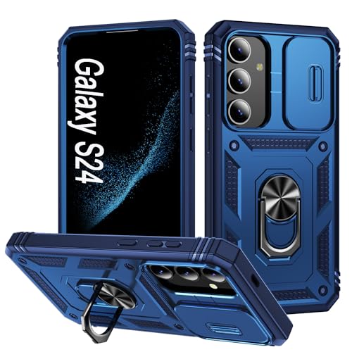 DAWEIXEAU für Galaxy S24 Hülle,Kameraschutz Handyhülle Drop Resistance Handys Schutzhülle für Samsung Galaxy S24 (Dunkelblau) von DAWEIXEAU