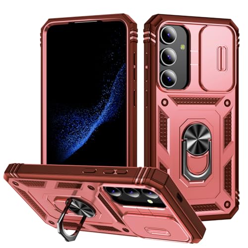 DAWEIXEAU für Galaxy S25 Hülle,Kameraschutz Handyhülle Drop Resistance Handys Schutzhülle für Samsung Galaxy S25 (Rose Rosa) von DAWEIXEAU