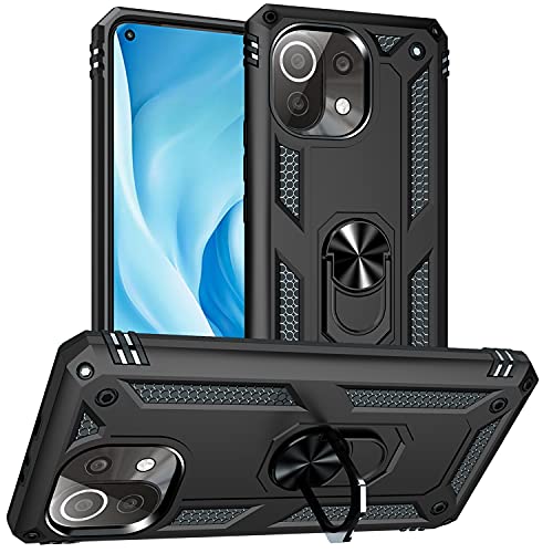 DAWEIXEAU für Xiaomi mi 11 Lite Hülle,Xiaomi mi 11 Lite 5G Handyhülle Hybrid Harte Rüstung Drop Resistance Handys Schutzhülle für Xiaomi mi 11 Lite/mi 11 Lite 5G Hülle (Schwarz) von DAWEIXEAU