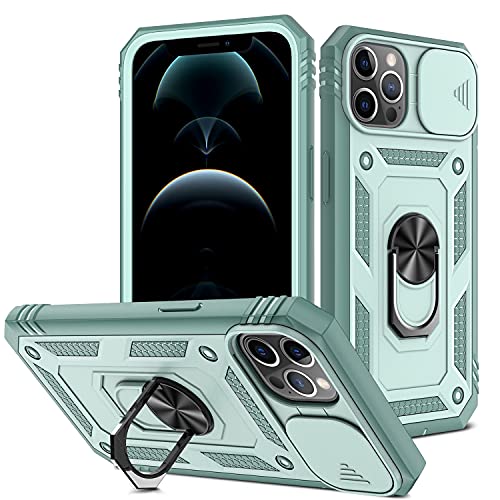 DAWEIXEAU für iPhone 12 Hülle,iPhone 12 Pro Hülle, Kameraschutz Handyhülle Drop Resistance Handys Schutzhülle für iPhone 12/12 Pro (6.1") (Grün) von DAWEIXEAU