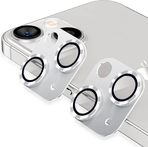 DAWEIXEAU für iPhone 13/iPhone 13 Mini Kameraschutz 2 Stück,9H Härte Gehärtetes Glas,Einteiliges Design Aluminiumlegierung Linsenschutz,HD Anti-Kratzer Kamera Schutzfolie Silber DAWEIXEAU für iPhone 13/iPhone 13 Mini Kameraschutz 2 Stück,9H Härte Gehärtetes Glas,Einteiliges Design Aluminiumlegierung Linsenschutz,HD Anti-Kratzer Kamera Schutzfolie Silber von DAWEIXEAU
