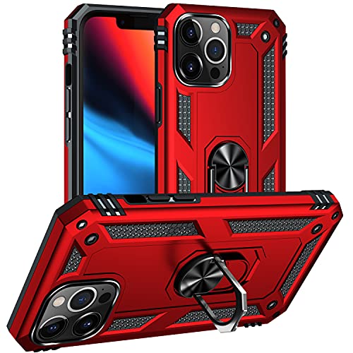 DAWEIXEAU für iPhone 13 Pro Max Hülle,Handyhülle Hybrid Harte Rüstung Drop Resistance Handys Schutzhülle für iPhone 13 Pro Max Hülle (Rot) von DAWEIXEAU