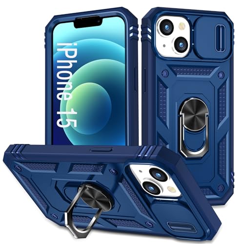 DAWEIXEAU für iPhone 15 Hülle,Kameraschutz Handyhülle Drop Resistance Handys Schutzhülle für iPhone 15 6.1" (Dunkelblau) von DAWEIXEAU