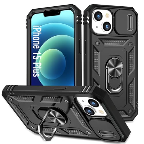 DAWEIXEAU für iPhone 15 Plus Hülle,Kameraschutz Handyhülle Drop Resistance Handys Schutzhülle für iPhone 15 Plus 6.7" (Schwarz) von DAWEIXEAU