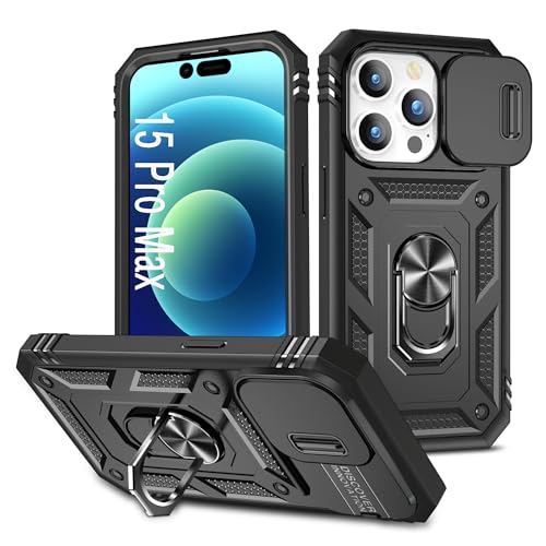 DAWEIXEAU für iPhone 15 Pro Max Hülle,Kameraschutz Handyhülle Drop Resistance Handys Schutzhülle für iPhone 15 Pro Max 6.7" (Schwarz) von DAWEIXEAU