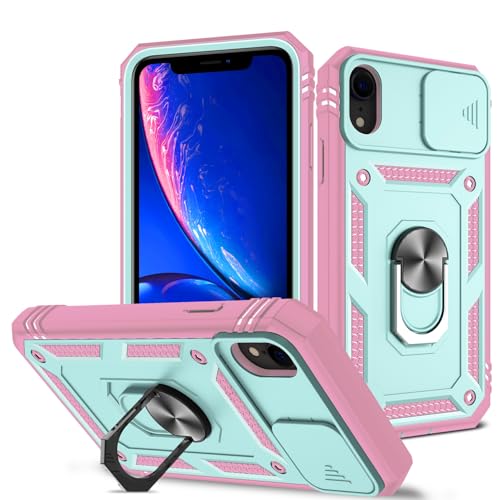 DAWEIXEAU für iPhone XS Max Hülle,Kameraschutz Handyhülle Drop Resistance Handys Schutzhülle für iPhone XS Max 6,5" (Rosa Grün) von DAWEIXEAU