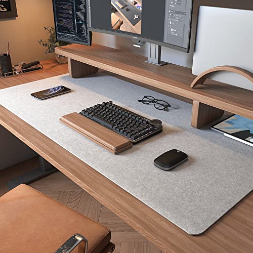 DAWNTREES Filz Schreibtisch Pad, Computer Matte für Schreibtischunterlage, Schreibtisch Matte für Desktop, große Maus Pad für Schreibtisch, Schreibtisch Pad für Tastatur und Maus (hellgrau) von DAWNTREES
