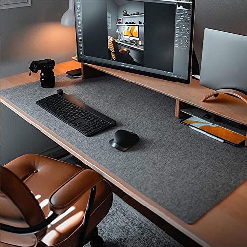 DAWNTREES Schreibtischunterlage Filz, Computer Matte für Schreibtisch, Desk Mat for Desktop, große Maus Pad für Schreibtisch, Schreibtisch Pad für Tastatur und Maus (dunkelgrau) von DAWNTREES