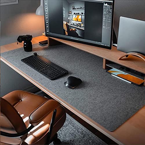 DAWNTREES Schreibtischunterlage Filz,Filz Mauspad Groß,Rutschfeste Desk Mat,Schreibtischmatte für Büro und Zuhause,Office Desktopschutz (dunkelgrau) von DAWNTREES