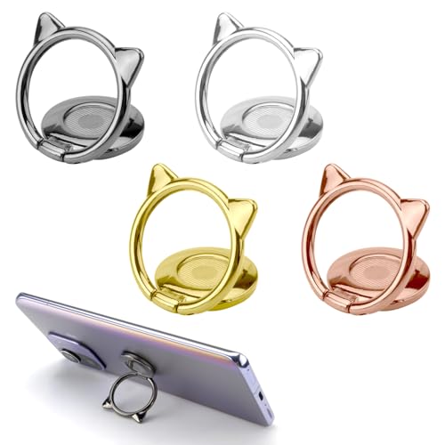 4Pcs Handy Ring Halterung 360 Grad Drehung Universal Handyring Handyringhalterung Finger Handy Ringhalter Ring Handyhalter Smartphone Phone Ring Holder für iPhone 15 14 Pro Max Plus Samsung Huawei von DAWRIS