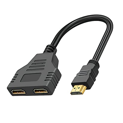 DAWRIS HDMI Splitter Adapter, Splitter HDMI Switch 1080P HDMI Stecker auf Dual HDMI Buchse 1-auf-2 Wege Splitter Kabel Adapter Konverter HDMI Kabel Splitter (1080P,4K,3D) von DAWRIS