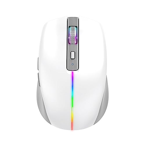 DAY DAY HAPPY Kabellose Maus Bluetooth-Computermäuse Typ C wiederaufladbare RGB-Gaming-Mäuse (White) von DAY DAY HAPPY