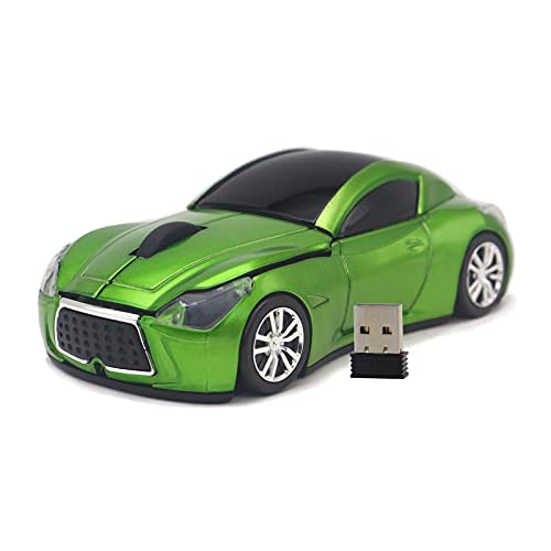 DAY DAY HAPPY Sportwagen Maus Computer drahtlose Maus 2,4 GHz optische Mäuse mit LED-Licht für PC Laptop (Green) von DAY DAY HAPPY