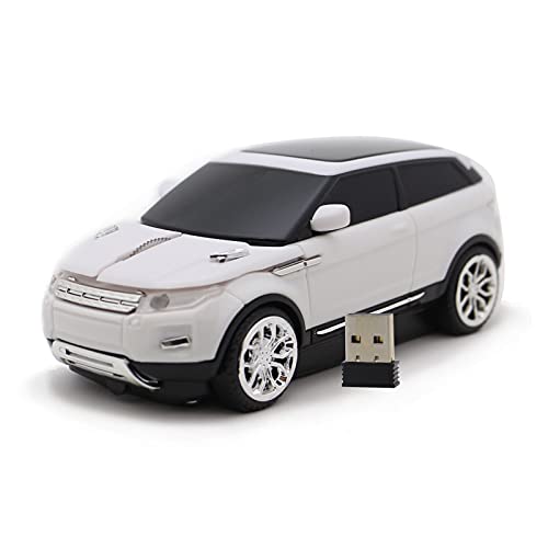 DAY DAY HAPPY Sportwagen drahtlose Maus LR SUV Computer Mäuse USB 2.4gzh für PC Laptop (White) von DAY DAY HAPPY