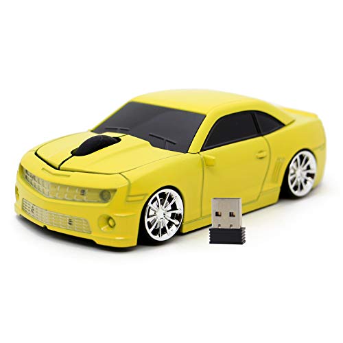 DAY DAY HAPPY drahtlose Maus Auto Maus USB 2,4 GHz CL optische Desktop-Mäuse für Windows und MAC (Yellow) von DAY DAY HAPPY