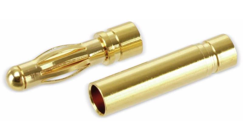 DAYCOM Goldkontakt-Steckerset, Steckkontaktlänge 20 mm, Kupplungskontaktlänge 20 mm, 4 mm, 5 Paare von DAYCOM