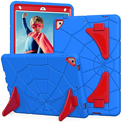 Kinderhülle für das Neue iPad 9. Generation 2021, iPad 8. 7. Generation Hülle 2020/2019 Robuste Ständer Silikon Stoßfest Rugged Protective iPad 10.2 Hüllen für Kinder Jungen-Blau von DAYI