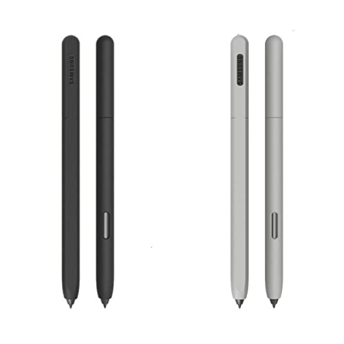 Silikon-Schutzhülle für Samsung Galaxy Tab S7/S7+/S7 FE/S8/S8+ S-Stift, rutschfest, glatte Griff-Halterung (Schwarz + Grau), 2 Stück von DAYJOY