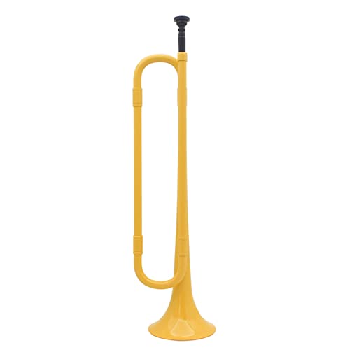 Trompete Messing B Flache Bugle-Kavallerie-Trompete Umweltfreundlicher Plastik Mit Mundstück Für Den Bandschüler (Color : Yellow) von DAYKET