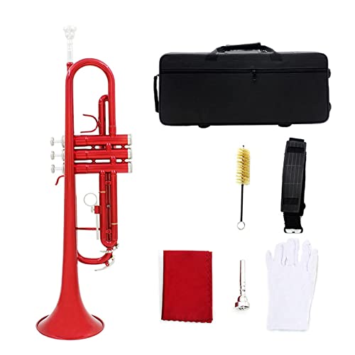 Trompete Messing Trompete BB B Flat Trompeta Professional Messing Instrument (Color : Crimson) von DAYKET
