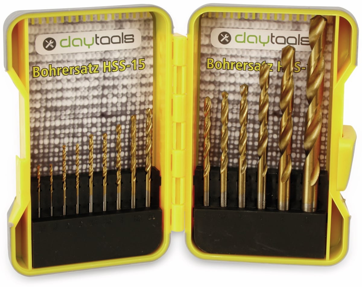 DAYTOOLS HSS-Bohrerset im Kunststoffkoffer, HSS-15 DAYTOOLS HSS-Bohrerset im Kunststoffkoffer, HSS-15 von DAYTOOLS