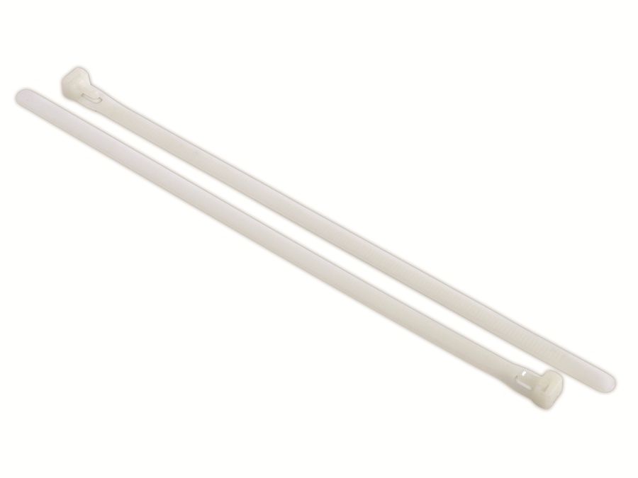 DAYTOOLS Kabelbinder, 250x7,5 mm, Lösbar, weiß, 100 Stück von DAYTOOLS