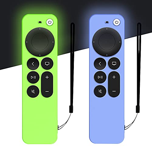 DAZUAN 2 PCS Silikonhülle für Apple TV 4K 2021 Fernbedienung, stoßfest, langlebig, seidig-weiche Ganzkörper-Schutzhülle für Siri 6rd Gen Fernbedienung mit Anti-Verlust-Seil (Glühen Blau+Glühen Grün) DAZUAN 2 PCS Silikonhülle für Apple TV 4K 2021 Fernbedienung, stoßfest, langlebig, seidig-weiche Ganzkörper-Schutzhülle für Siri 6rd Gen Fernbedienung mit Anti-Verlust-Seil (Glühen Blau+Glühen Grün) von DAZUAN