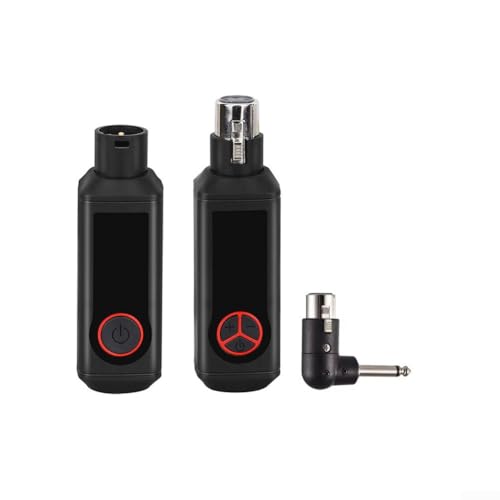 DAZZLEEX Kabelloser Mikrofon-Sender-Empfänger, 2,4 GHz Frequenz mit 16 wählbaren Kanälen, 30 bis 50 m kabellose Reichweite für Audio-Mixer (1) von DAZZLEEX