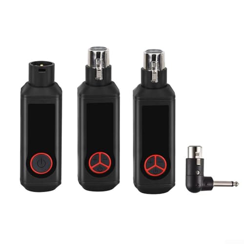 DAZZLEEX Kabelloser Mikrofon-Sender-Empfänger, 2,4 GHz Frequenz mit 16 wählbaren Kanälen, 30 bis 50 m kabellose Reichweite für Audio-Mixer (zwei) von DAZZLEEX