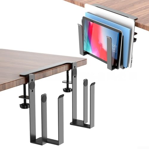 DAZZLEEX Laptop-Hängeregal aus Aluminiumlegierung, multifunktionaler Schreibtisch-Organizer für Schlafzimmer, Klassenzimmer, Hotels, Arbeitszimmer (schwarz - 2) von DAZZLEEX