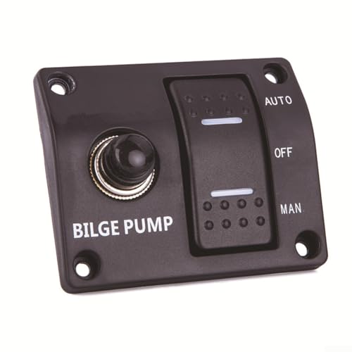 DAZZLEEX Marine Panel Switch, 12V oder 24V DC Bilgepumpe mit einem automatischen Schwimmerschalter Überstromschutz für Kajak Boot Kanu DAZZLEEX Marine Panel Switch, 12V oder 24V DC Bilgepumpe mit einem automatischen Schwimmerschalter Überstromschutz für Kajak Boot Kanu von DAZZLEEX