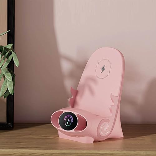 Kabelloser Schnellladeständer für Mobiltelefone, stilvolle und funktionale Halterung für jeden Arbeitsplatz (Rosa) von DAZZLEEX