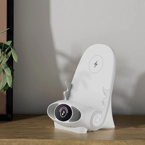 Kabelloser Schnellladeständer für Mobiltelefone, stilvolle und funktionale Halterung für jeden Arbeitsplatz (weiß) von DAZZLEEX