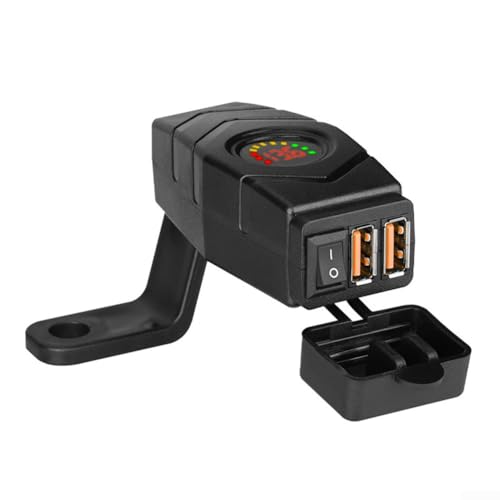 USB-Ladegerät für Motorräder mit einfacher Installation und wasserdichtem staubdichtem Design (Autospiegel rot) von DAZZLEEX