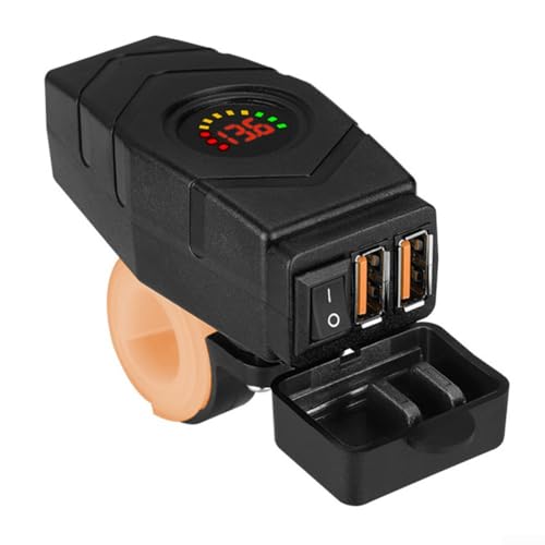 USB-Ladegerät für Motorräder mit einfacher Installation und wasserdichtem staubdichtem Design (Lenker rot) von DAZZLEEX